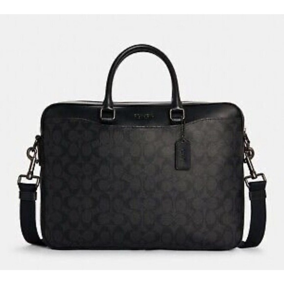 NWT Coach Hamilton Portfolio Shadow Brief In Signature Canvas 4190 MSRP $450 - Picture 13 of 15